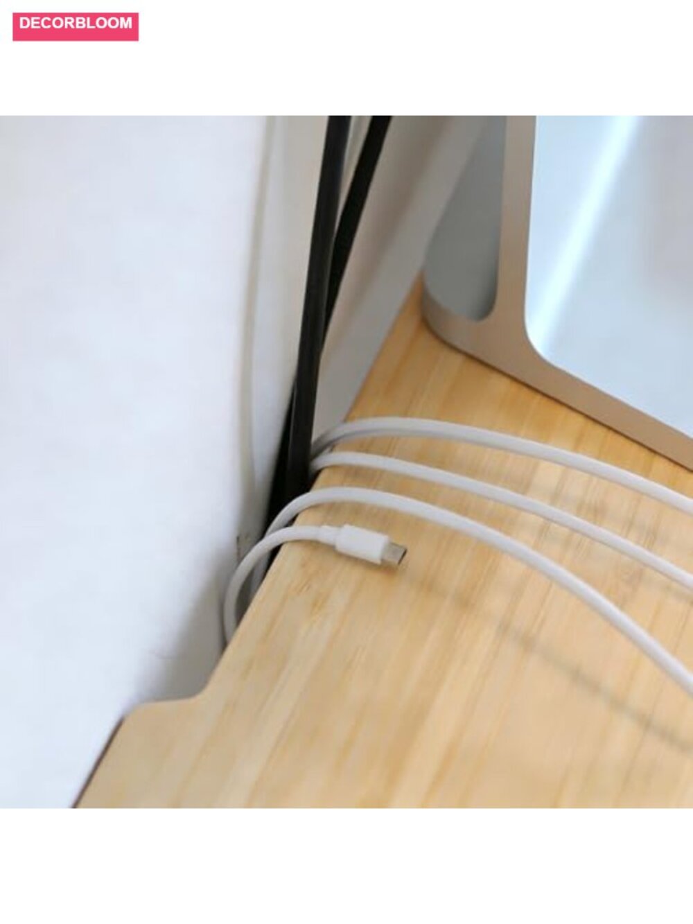 Bamboo Monitor Stand Riser with Cable Routing Slot, Ergonomic Desk Organizer - Picture 2 of 6